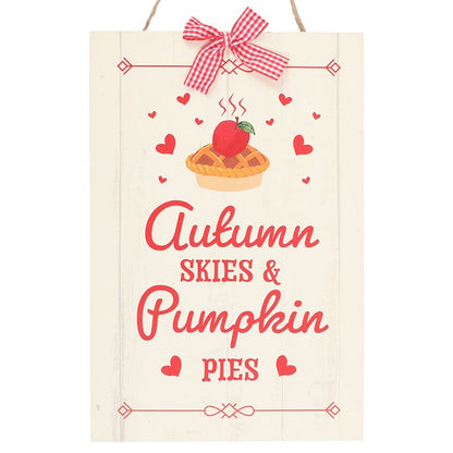 Autumn Skies & Pumpkin Pies Hanging Sign