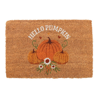 Natural Autumn Days Hello Pumpkin Doormat